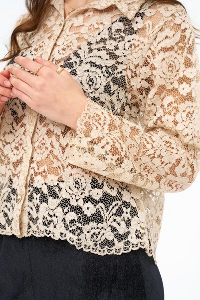 LA GARİTA Lace Cream Shirt