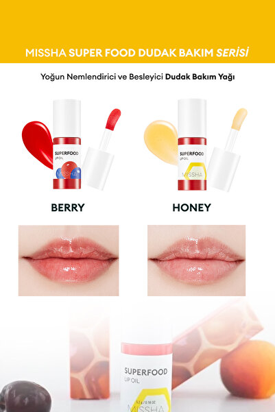 Missha Dudakları Nemlendiren Ve Besleyen Bal Özlü Dudak Bakım Yağı Super Food Lip Oil Honey
