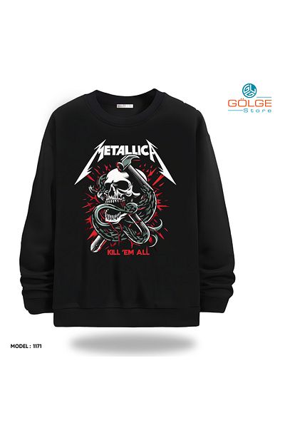 Gölge Store Infinite Rock Spirit: Metallica Image Sweatshirt Now in Stock |   Crew Neck Unisex Slimfit