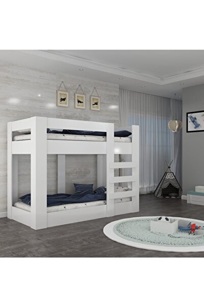 Lullaby 90x190 Yatak Uyumlu Beyaz MDF Ranza