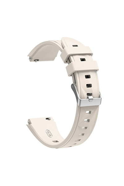 Gpack Huawei Watch GT 5 41mm Kordon Metal Tokalı Silikon Strap Kayış KRD129 Starlight