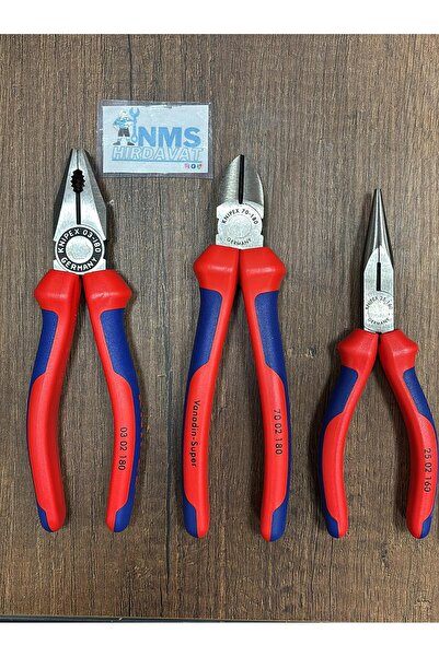 Knipex 180 Mm Pense 180 Mm Yan Keski 160 Mm Kargaburun Seti Made İn Germany NMS HIRDAVAT