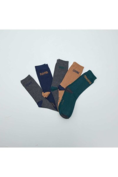 KIABI Long knit socks - Pack of 5 pairs GREY