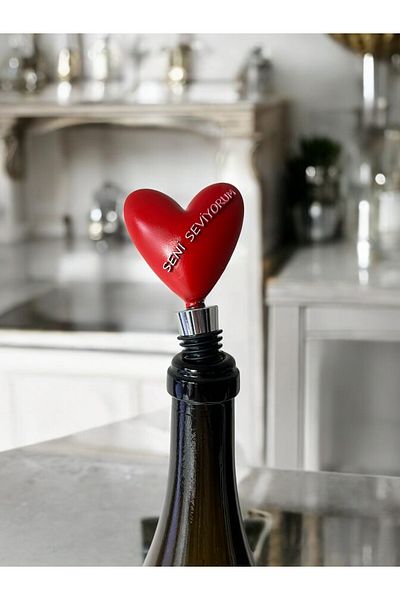 magicland Heart Shaped Bottle Stopper, Oil Pot/ Wine Stopper - Special Design with "I Love You"