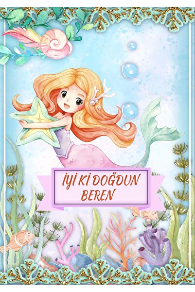 avrupakutu Kişiye Özel Doğum Günü Afişi Deniz Kızı 70x100 cm Branda Afiş