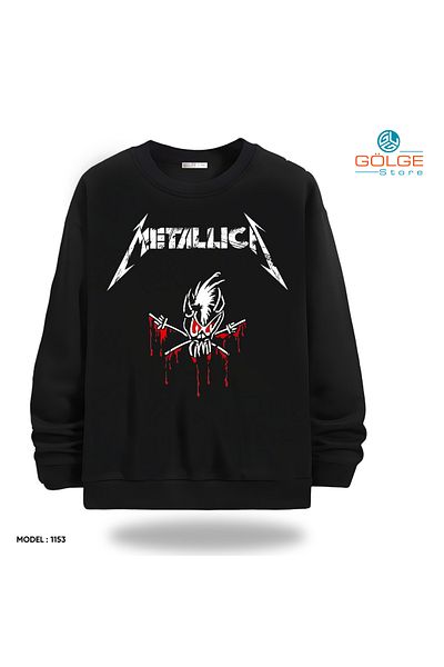Gölge Store Infinite Rock Spirit: Metallica Image Sweatshirt Now in Stock |   Crew Neck Unisex Slimfit