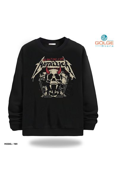 Gölge Store Infinite Rock Spirit: Metallica Image Sweatshirt Now in Stock |   Crew Neck Unisex Slimfit