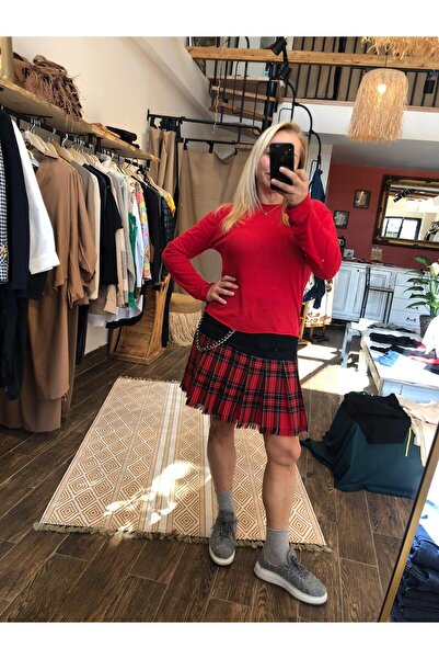 Room8 KISA EKOSELİ KIRMIZI ETEK