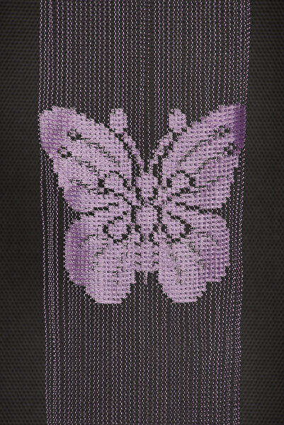AKÇA TEKSTİL Butterfly Model Lila Double Color Rope Curtain Ready Buttons Stitched Rope Curtain 300*280cm