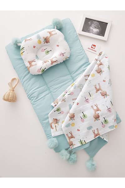 ib ilkimbebe Blanket Baby Diaper Set, Cushion, Muslin, Baby Pillow, Newborn, Crib, Baby Products