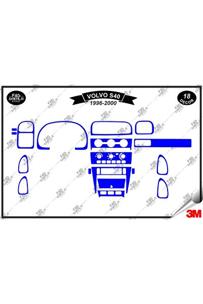 FD Damla Etiket Volvo s40 (1996-2000) glove box console trim chest mahogany f...