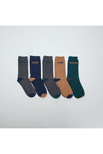 KIABI Long knit socks - Pack of 5 pairs GREY