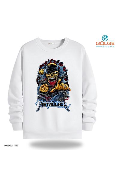 Gölge Store Infinite Rock Spirit: Metallica Image Sweatshirt Now in Stock |   Crew Neck Unisex Slimfit