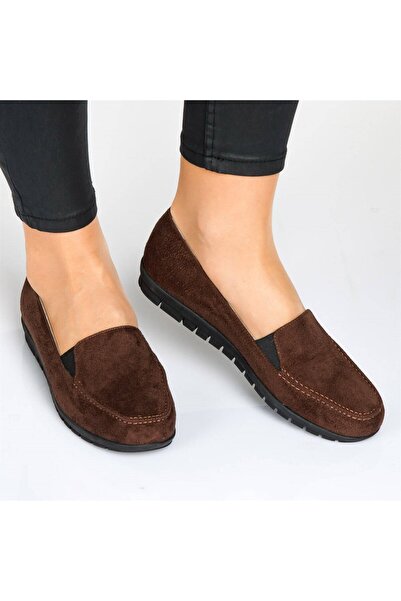 İriadam 200591 Brown Suede Large Size Women's Shoes