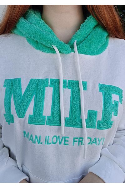 Kübra Tekstil Women's Plush Hooded Sweatshirt - Comfortable and Stylish Design