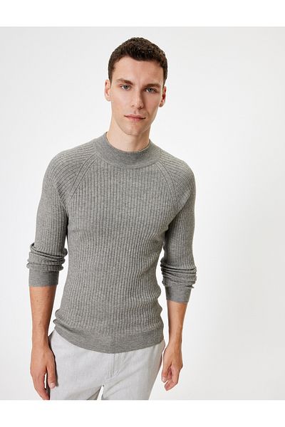 Koton Stand Collar Sweater Knitwear Basic Long Sleeve