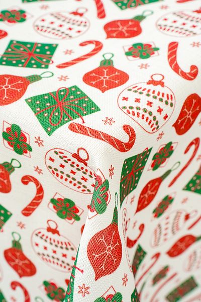 homease Candy Patterned Christmas Tablecloth - Stain Resistant Dartless (170X170, 120X170, 170X220)