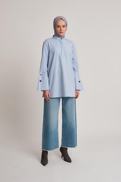 NAQISHE Blue Oversize Tunic