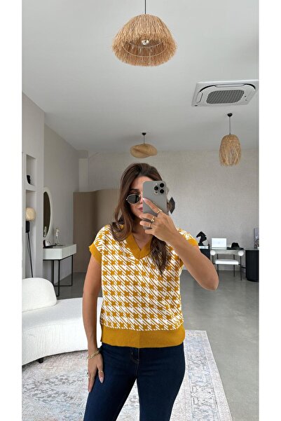 Buket Teke Hardal Kazayağı Triko Bluz