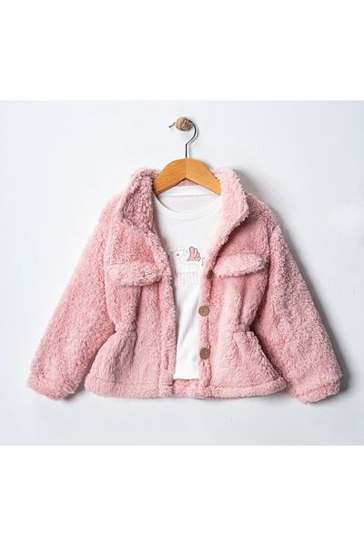 Pink cherry Wellsoft Soft Fleece - Embroidered Badi Jacket for Girls and Baby