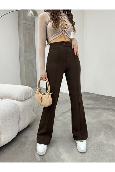BİKELİFE Pantaloni evazați pentru femei cu talie înaltă din Lycra