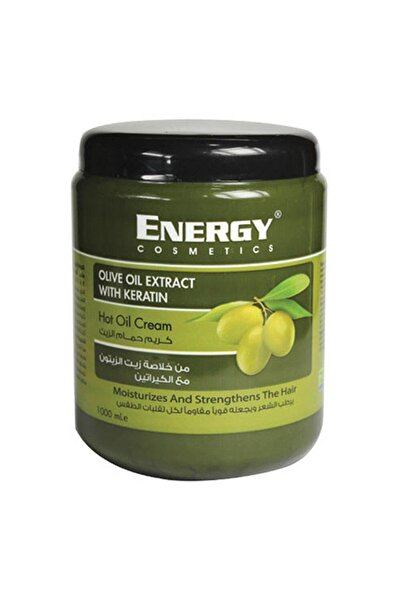 Energy Cosmetics كريم الشعر بالزيت الساخن بالكيراتين | زيتون - 1000 مل