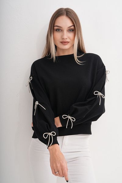 Pulli Collection Panglică Stone Basic Black Sweat