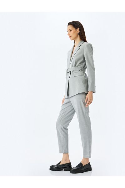 Koton High Waist Tie Waist Elastic Pocket Fabric Trousers