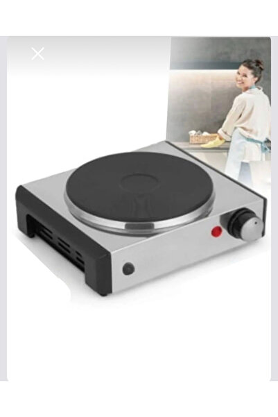 Home 452 Parlak I?nox Tekli Elektrikli Ocak 1500 W Plaka Taşlı Termostatlı