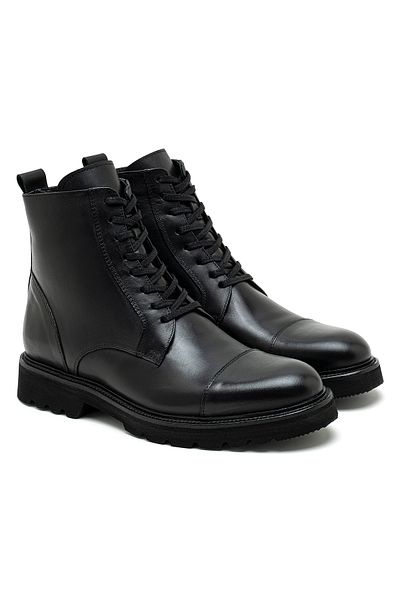 Desa Ανδρικές δερμάτινες μπότες Bertina Black