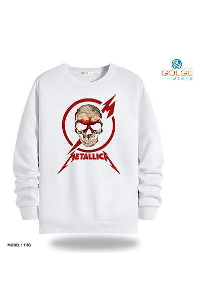 Gölge Store Infinite Rock Spirit: Metallica Image Sweatshirt Now in Stock |   Crew Neck Unisex Slimfit