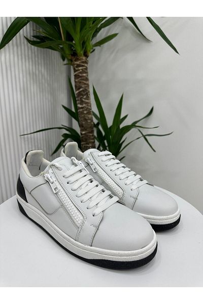 Klay Shoes Ανδρικά παπούτσια casual με λεπτομέρεια από γνήσιο δέρμα με φερμουάρ
