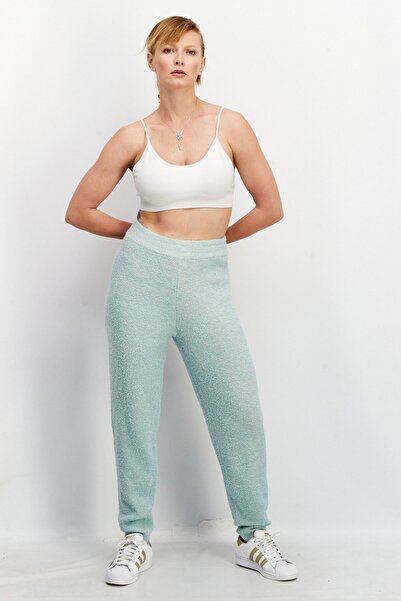 Guess Women Regular Fit High Rise Wide Leg Trouser, Mint Green