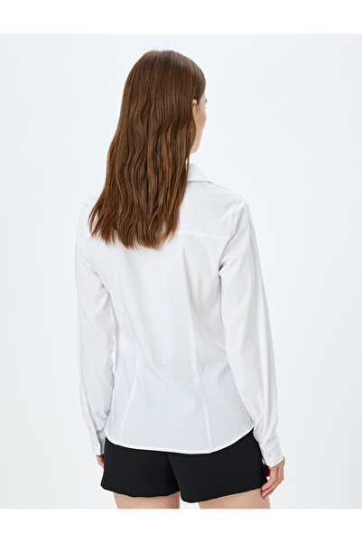 Koton Klassisches, langärmliges Slim-Fit-Hemd mit Kragen