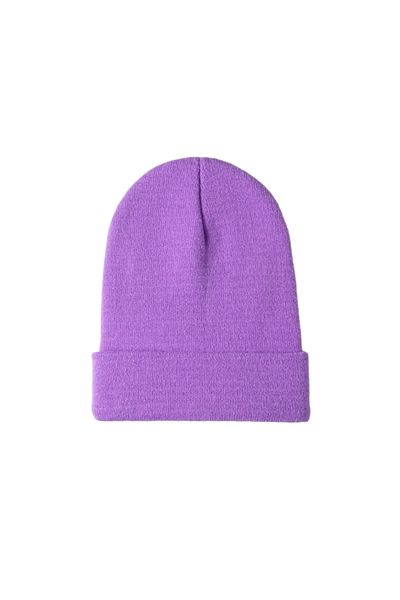Melodi Scarf Winter Folded Basic Lilac Beret - Women