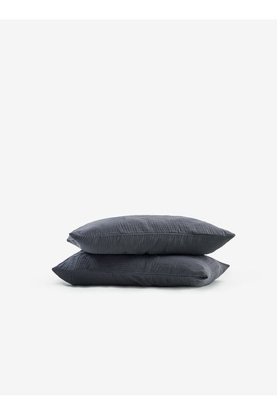 Barine Fetă de pernă din bumbac Cocoon Antracit - Set de 2 50x90
