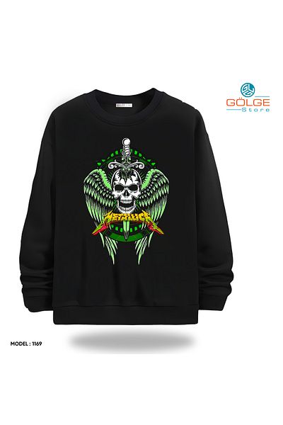 Gölge Store Infinite Rock Spirit: Metallica Image Sweatshirt Now in Stock |   Crew Neck Unisex Slimfit