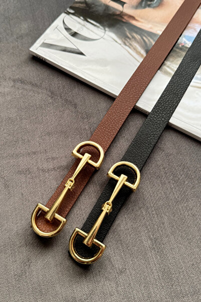 H&E LUXURY DESIGN Kadın 2'li Gold Tokalı Pantolon, Gömlek, Ceket, Elbise, Kaz...