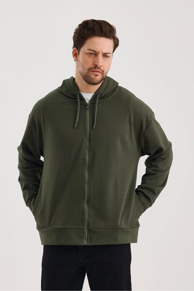 yakamor Unisex φούτερ με κουκούλα και φερμουάρ με πλαϊνές τσέπες