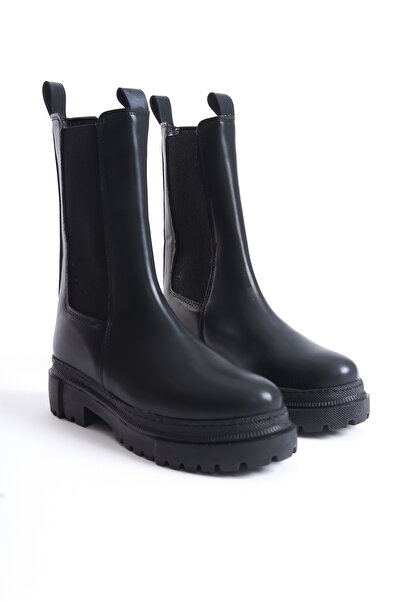 Moda Değirmeni Dámské elastické boty Black Skin BG1010-116-0002