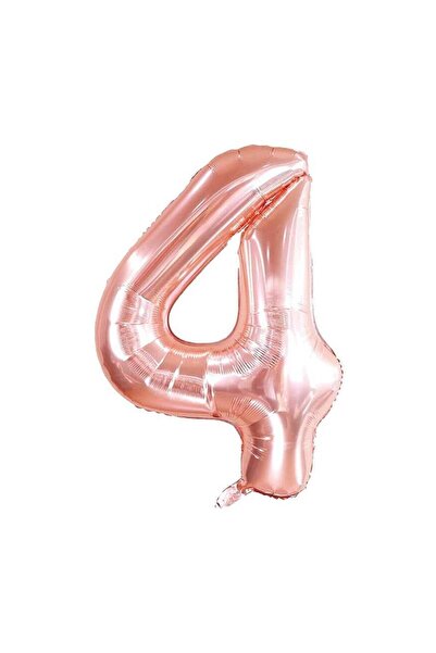 turkuaz parti بالون فوليو ذهبي وردي 4 أرقام مقاس 34 بوصة 76 سم