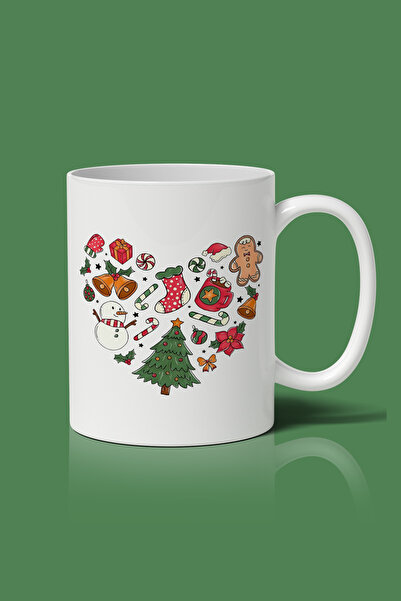 designedfy Yılbaşı Temalı Baskılı Kupa Bardak, Hediyelik Kupa