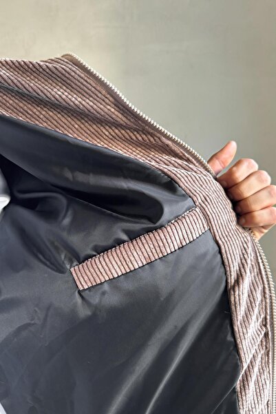 Flaw Wear Basic Siyah Kahverengi Kadife Mont