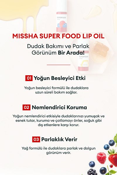 Missha Moisturizing and Nourishing Lips Forest Fruit Lip Care Oil Super Food Lip Oil Berry