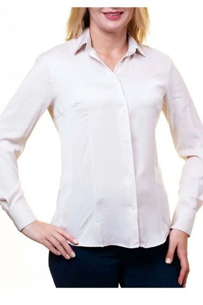 Exve Exclusive White Basic Plain Single Color Long Sleeve Women's Shirt