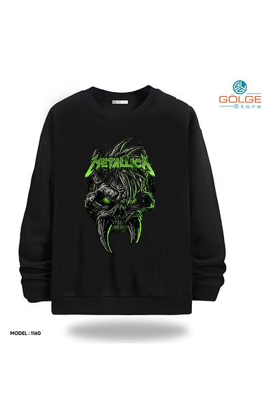 Gölge Store Infinite Rock Spirit: Metallica Image Sweatshirt Now in Stock |   Crew Neck Unisex Slimfit
