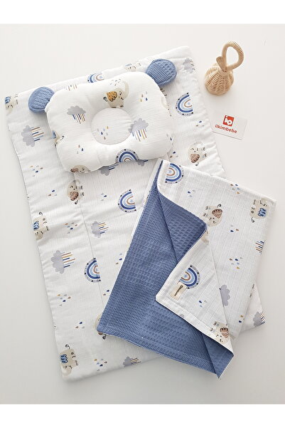 ib ilkimbebe طقم حفاضات أطفال مع بطانية - وسادة، موسلين، حديثي الولادة، سرير ...