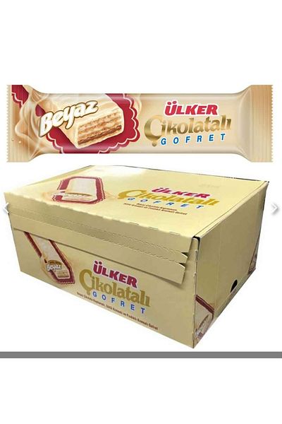 Ülker White Chocolate Coated Crispy Wafer 35 Grams X 24 Pieces (Total 840 Grams)