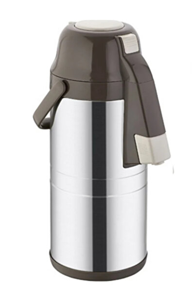 Efsoon Organics 2,5 Litre Inox Pompalı Çelik Termos Siyah