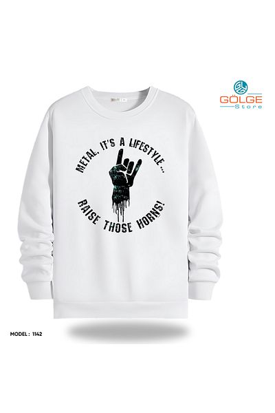 Gölge Store Infinite Rock Spirit: Metallica Image Sweatshirt Now in Stock |   Crew Neck Unisex Slimfit